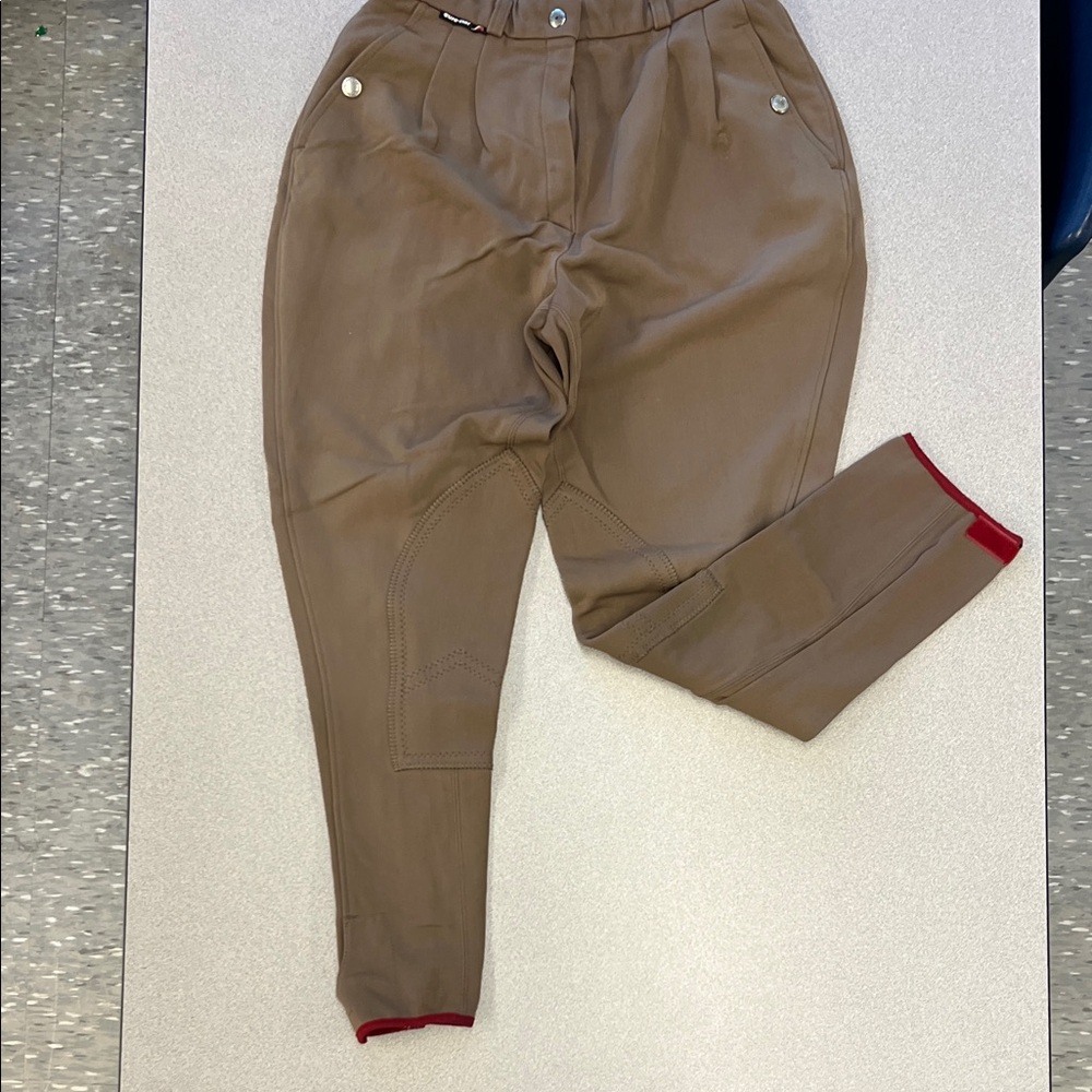 Stylish Brown Pants with Red Accents